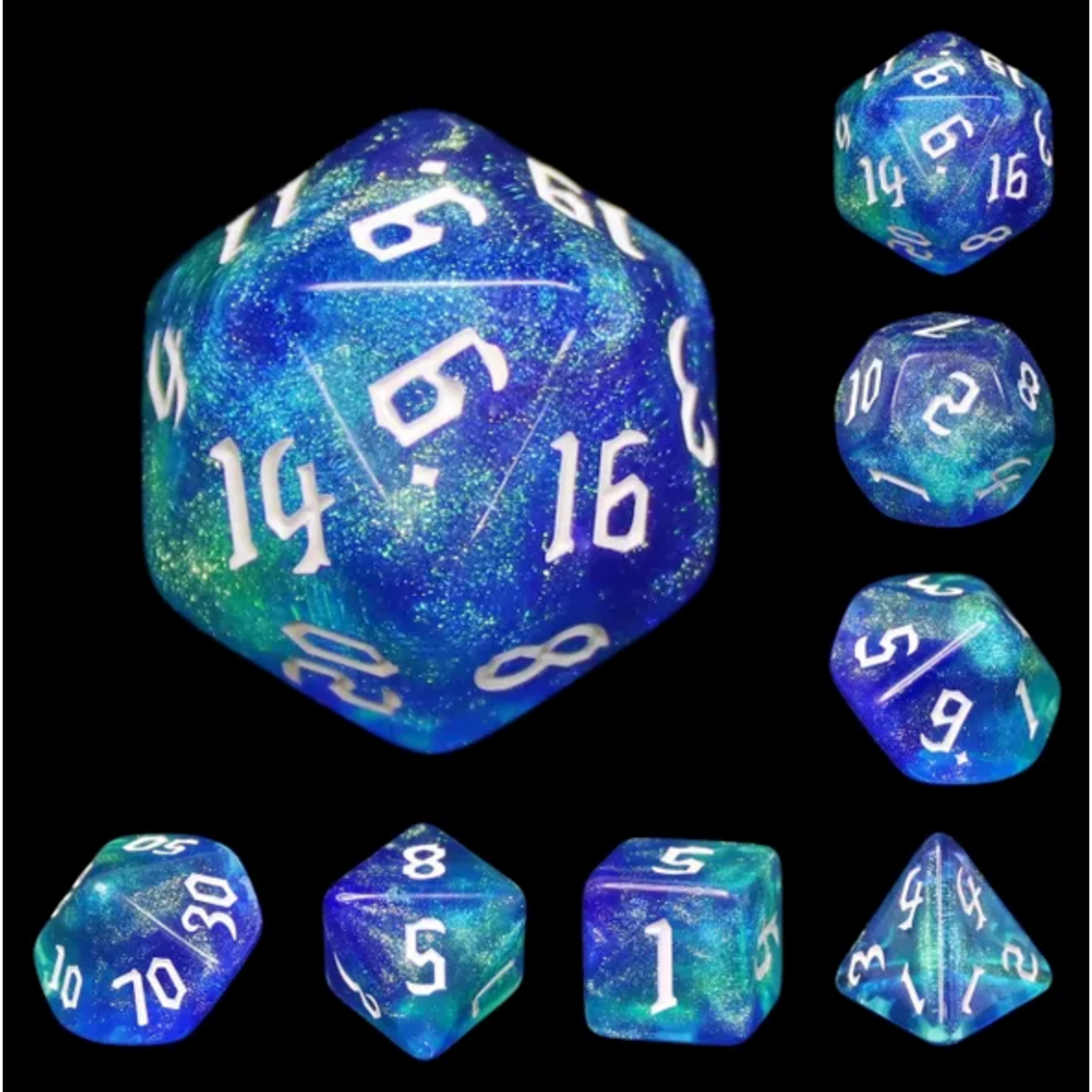 HD Dice 7 Set Polyhedral Dice - Meteor Storms