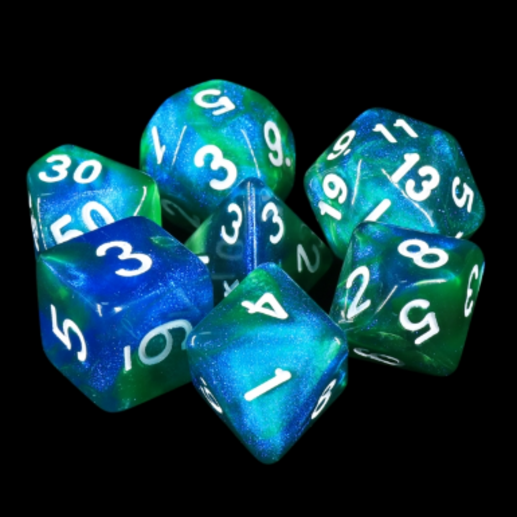 HD Dice 7 Set Polyhedral Dice - Fireflies Forest