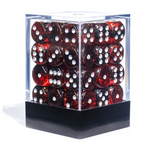 HD Dice 36 12mm D6 Dice Block - Translucent - Red Glitter