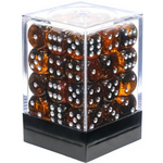 HD Dice 36 12mm D6 Dice Block - Translucent - Orange Glitter
