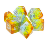 HD Dice 7 Set Polyhedral Dice - Yellow Aurora