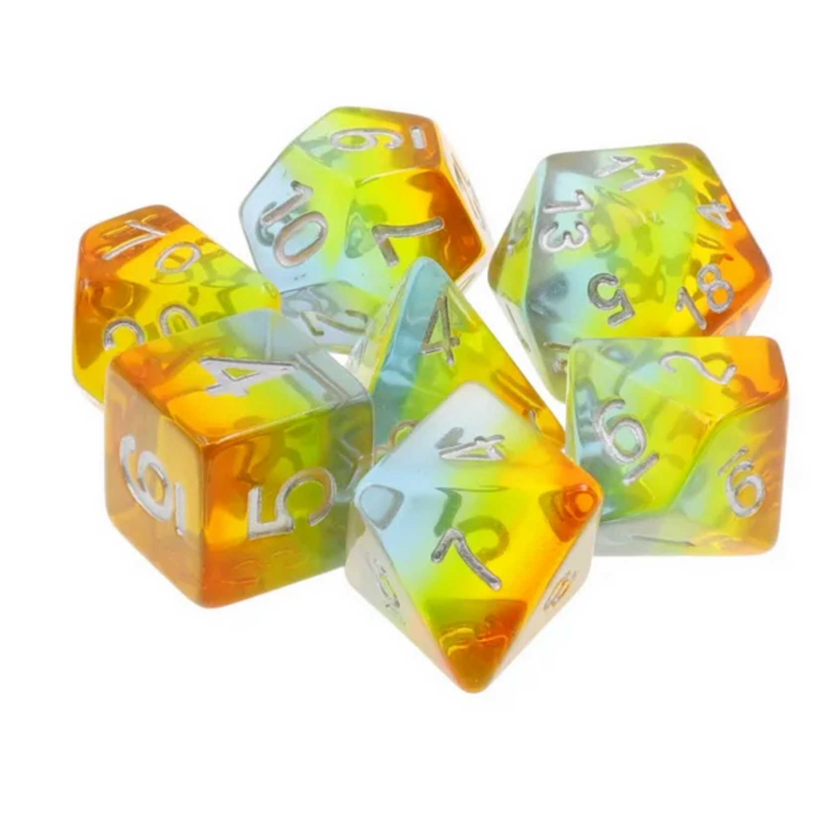 HD Dice 7 Set Polyhedral Dice - Yellow Aurora