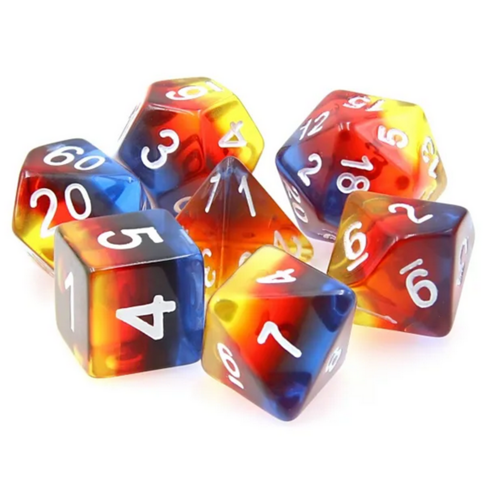 HD Dice 7 Set Polyhedral Dice - Burning Cloud