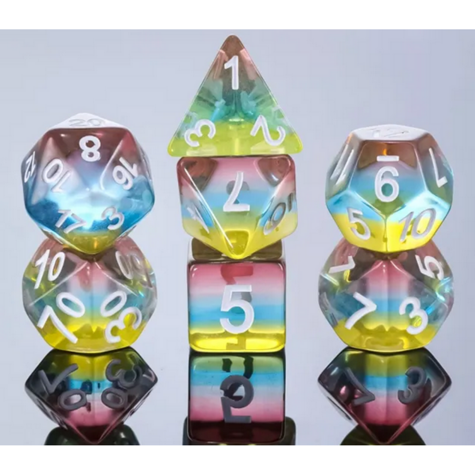 HD Dice 7 Set Polyhedral Dice - Aurora Sky