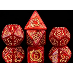 HD Dice 7 Set Polyhedral Dice - Auspicious Clouds (Red)
