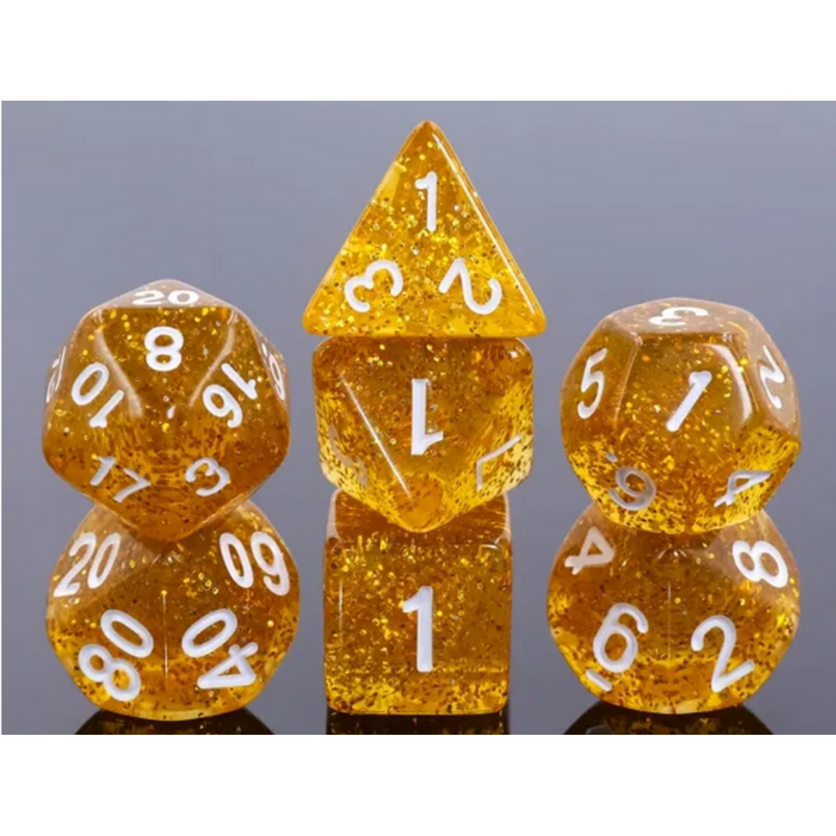 HD Dice 7 Set Polyhedral Dice - Beer Gold