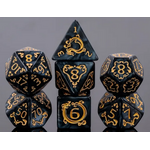 HD Dice 7 Set Polyhedral Dice - Auspicious Clouds (Black)