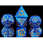 HD Dice 7 Set Polyhedral Dice - Auspicious Clouds (Blue)