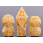 HD Dice 7 Set Polyhedral Dice - Auspicious Clouds (Orange)