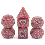 HD Dice 7 Set Polyhedral Dice - Auspicious Clouds (Dark Pink)