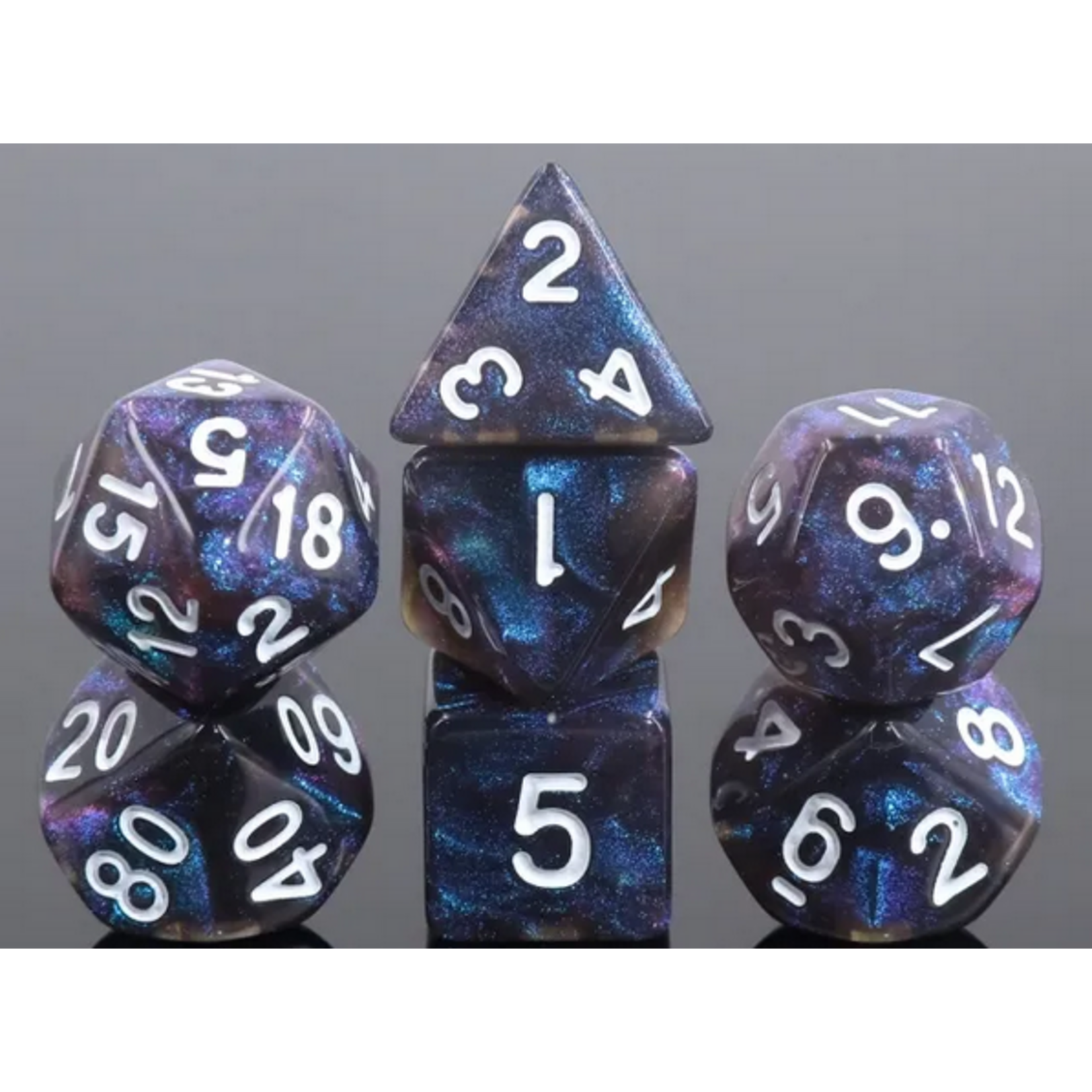 HD Dice 7 Set Polyhedral Dice - Black Hole