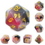 HD Dice 7 Set Polyhedral Dice - Black/Red Jade