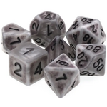 HD Dice 7 Set Polyhedral Dice - Silver Ancient