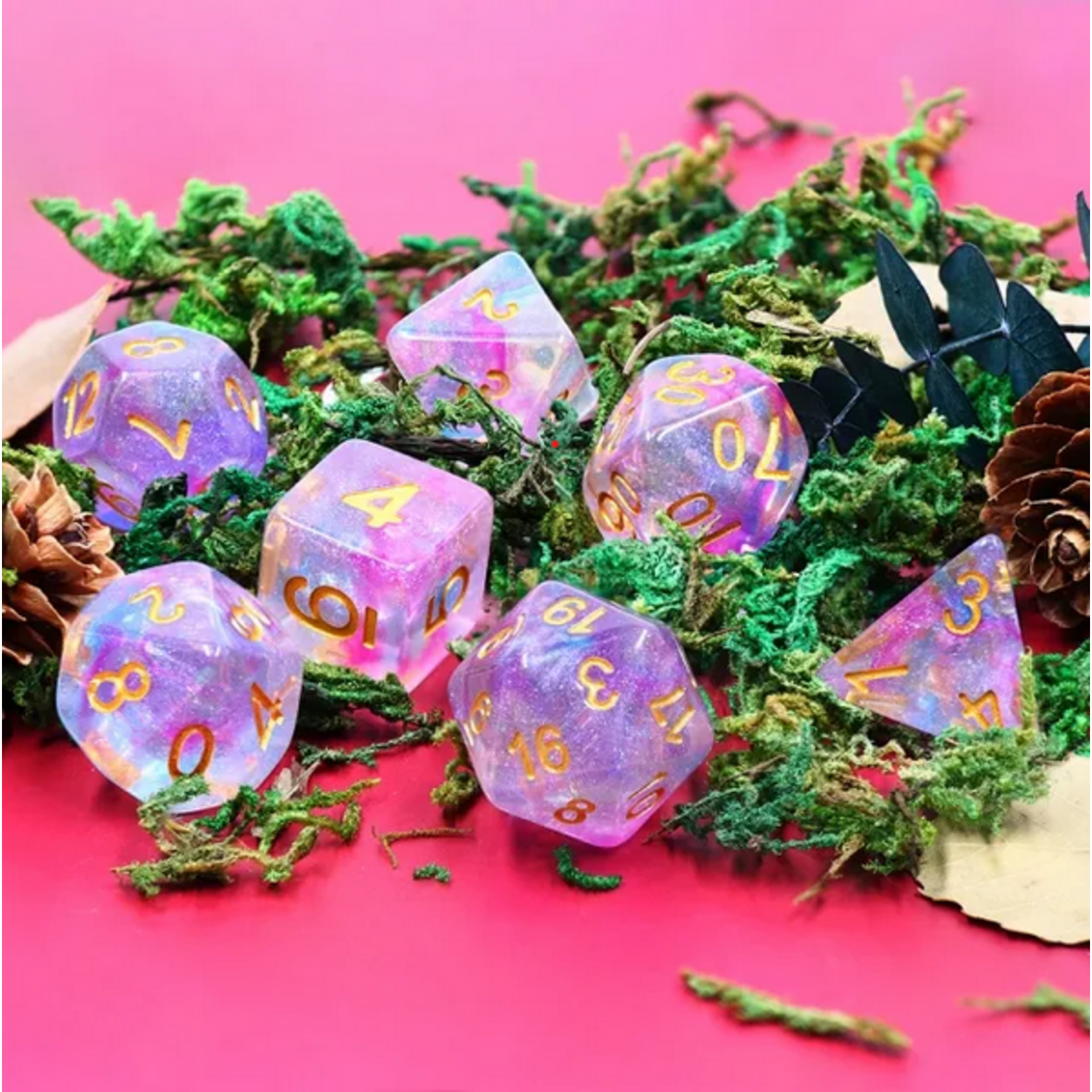 HD Dice 7 Set Polyhedral Dice - Violet Storm