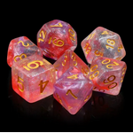 HD Dice 7 Set Polyhedral Dice - Luminous Ruby