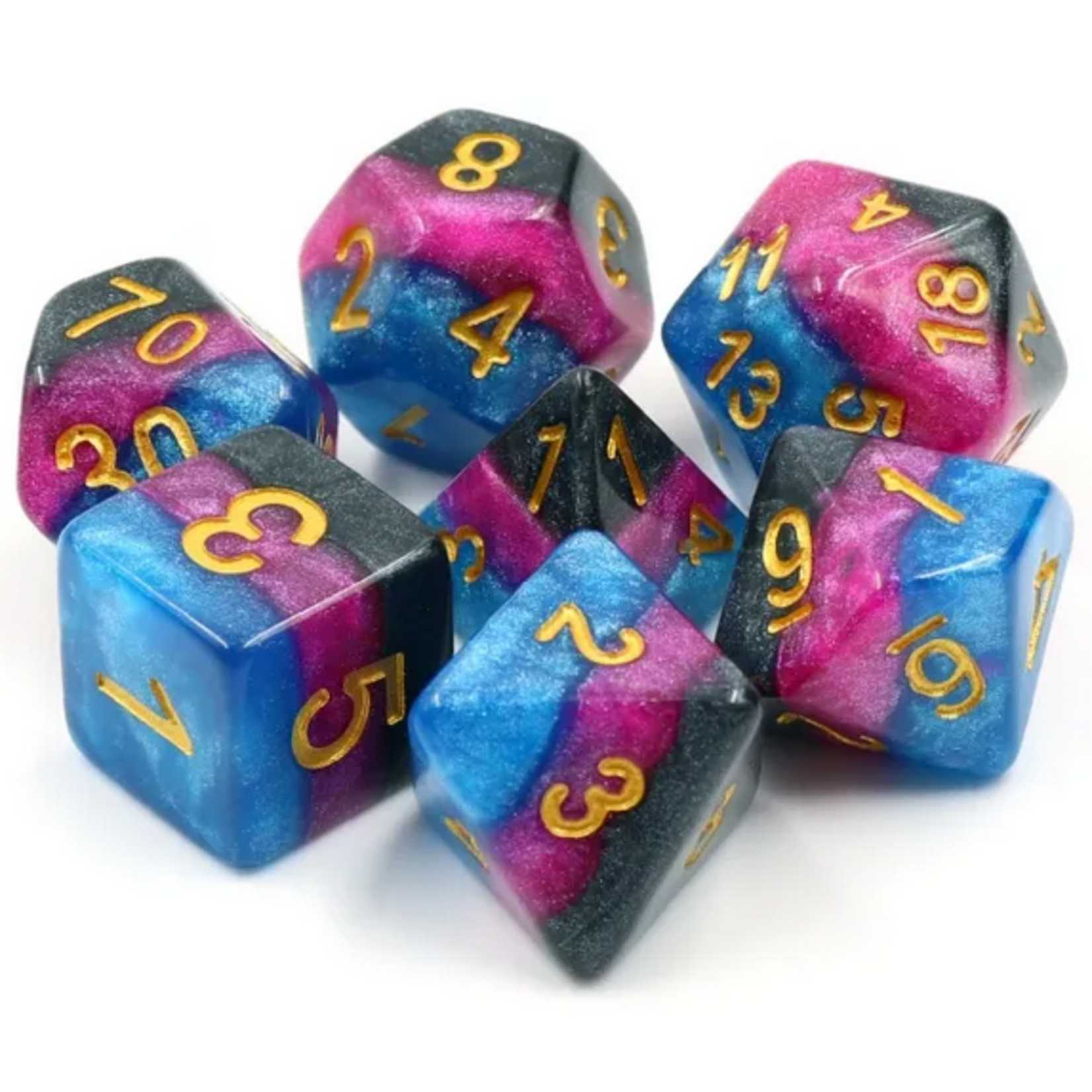 HD Dice 7 Set Polyhedral Dice - Venom