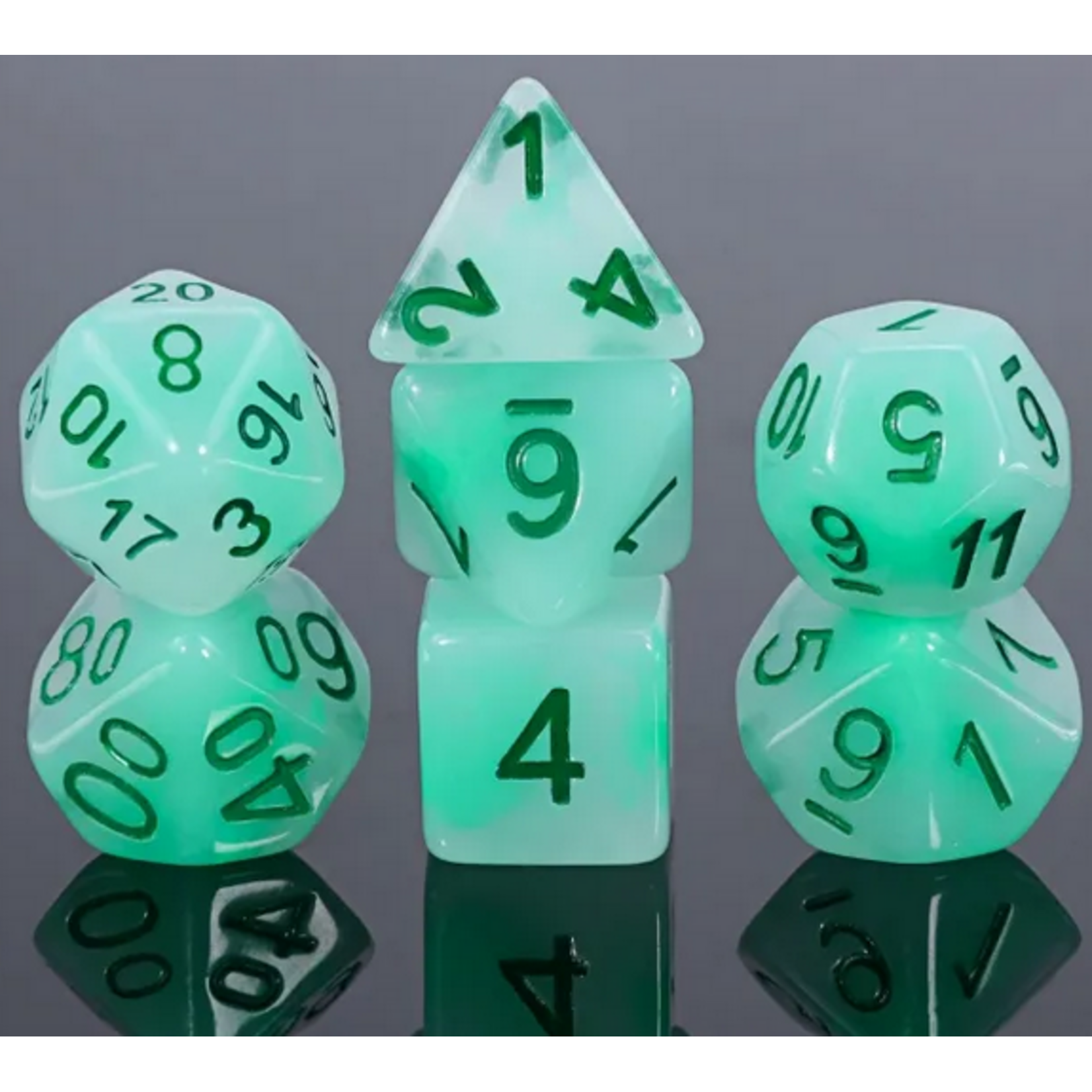 HD Dice 7 Set Polyhedral Dice - Turquiose Jade