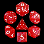 HD Dice 7 Set Polyhedral Dice - Red Sun