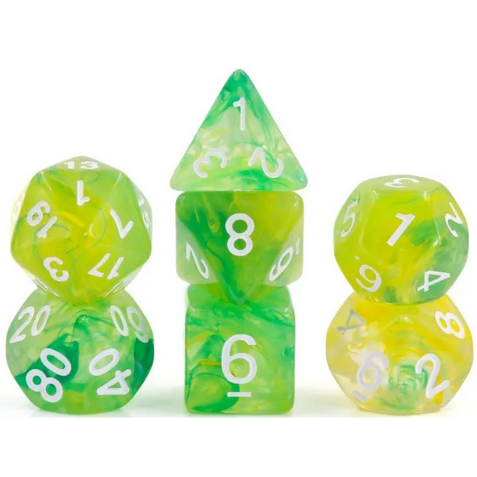 HD Dice 7 Set Polyhedral Dice - Lush Wind