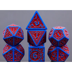 HD Dice 7 Set Polyhedral Dice - Magic Flame (Blue/Red)