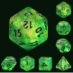 HD Dice 7 Set Polyhedral Dice - Forest Green