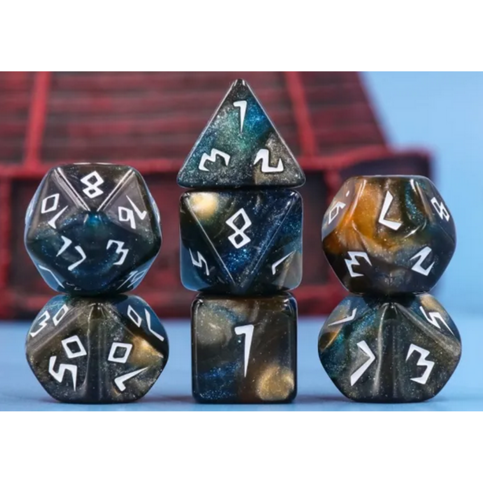 HD Dice 7 Set Polyhedral Dice - Night Walker