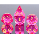 HD Dice 7 Set Polyhedral Dice - Fuscia Pink