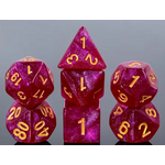 HD Dice 7 Set Polyhedral Dice - Purple Red Glitter