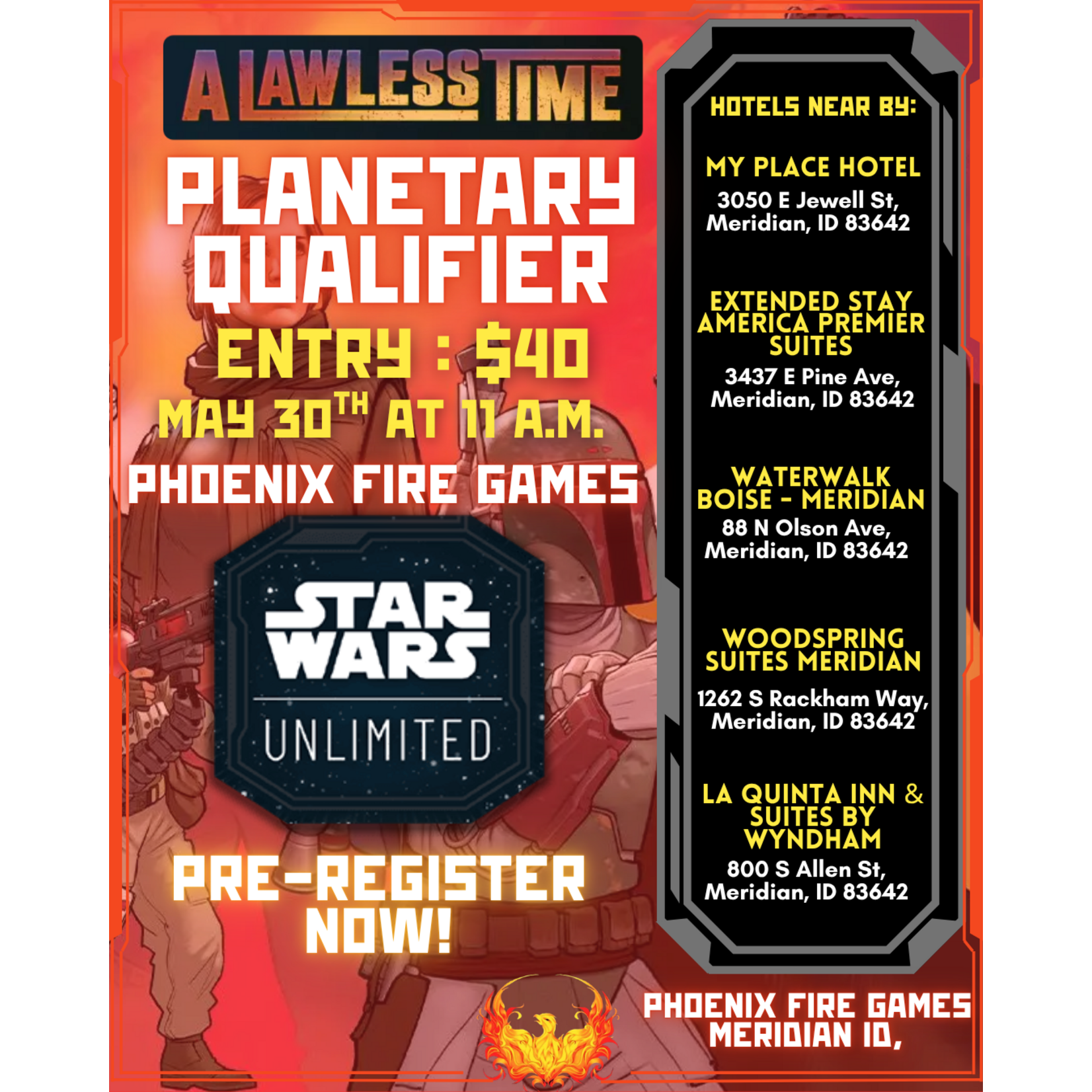 Star Wars: Unlimited - A Lawless Time Planetary Qualifier Event Entry