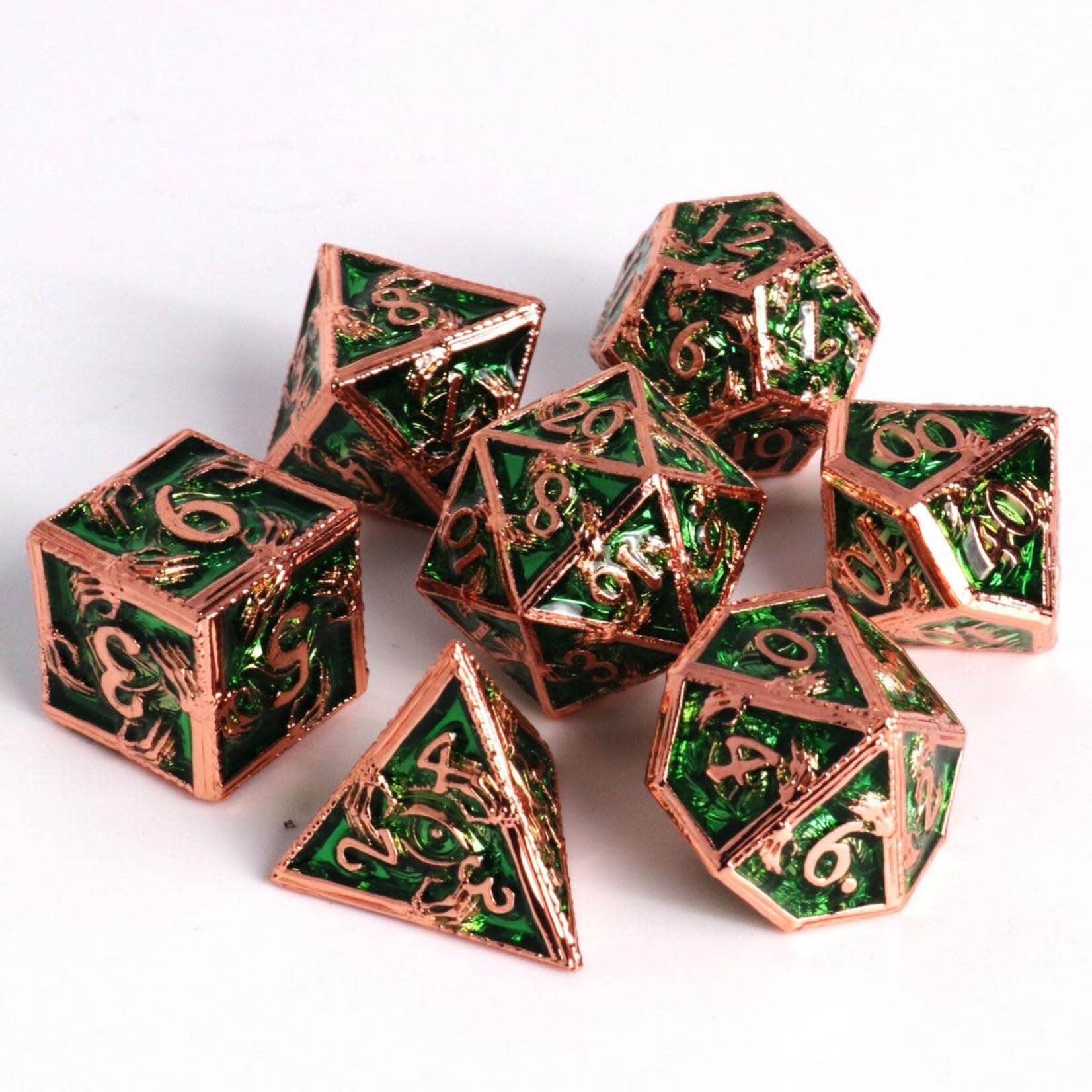 Die Hard Dice Die Hard Dice - Metal 7 Set - Gravehold - Copper w/ Green