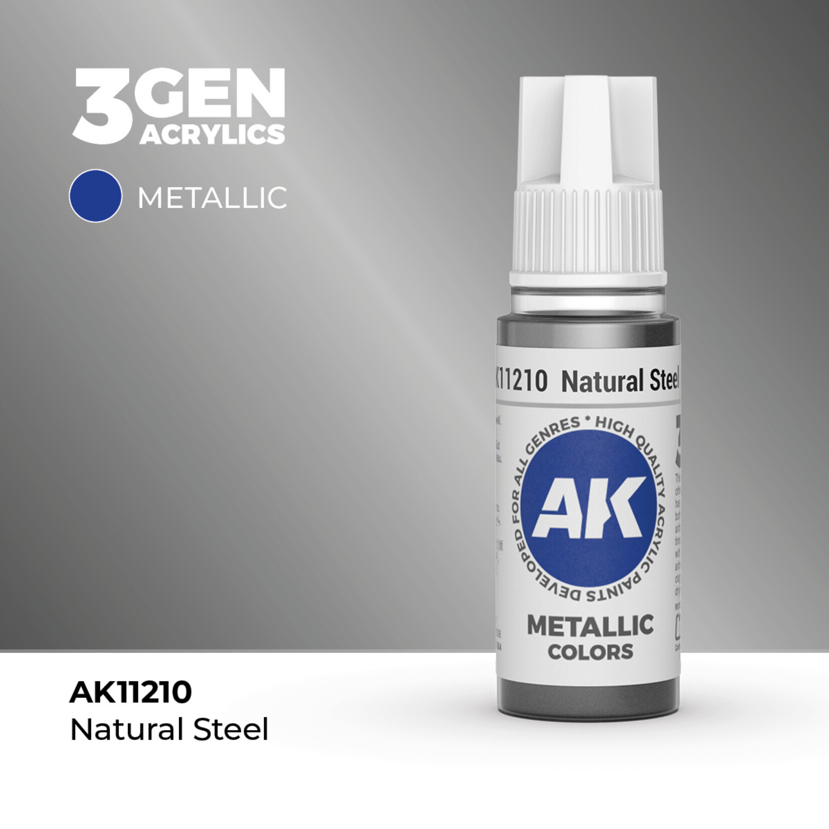 AK Interactive AK Interactive: 3G - Natural Steel 17ml
