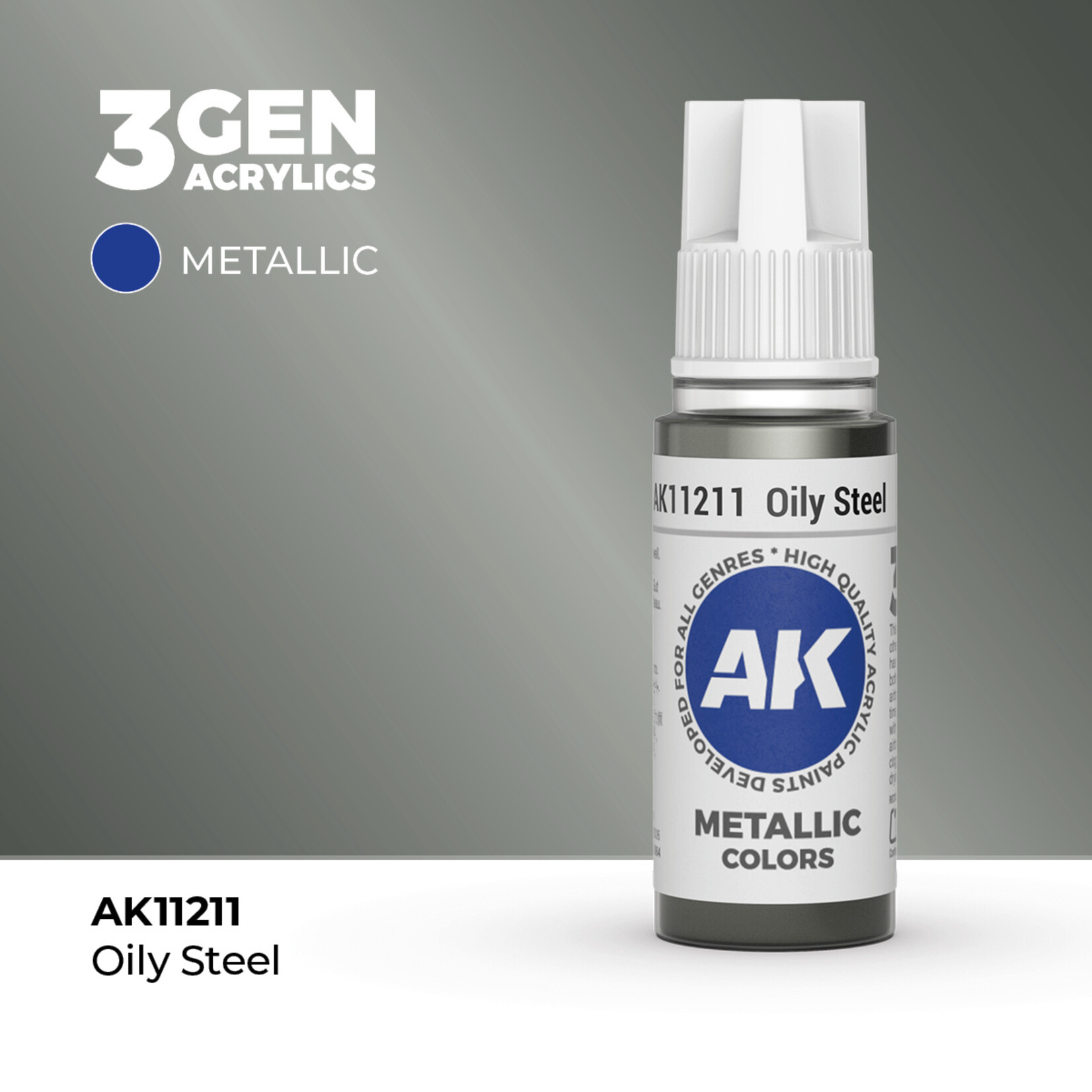 AK Interactive AK Interactive: 3G - Oily Steel 17ml