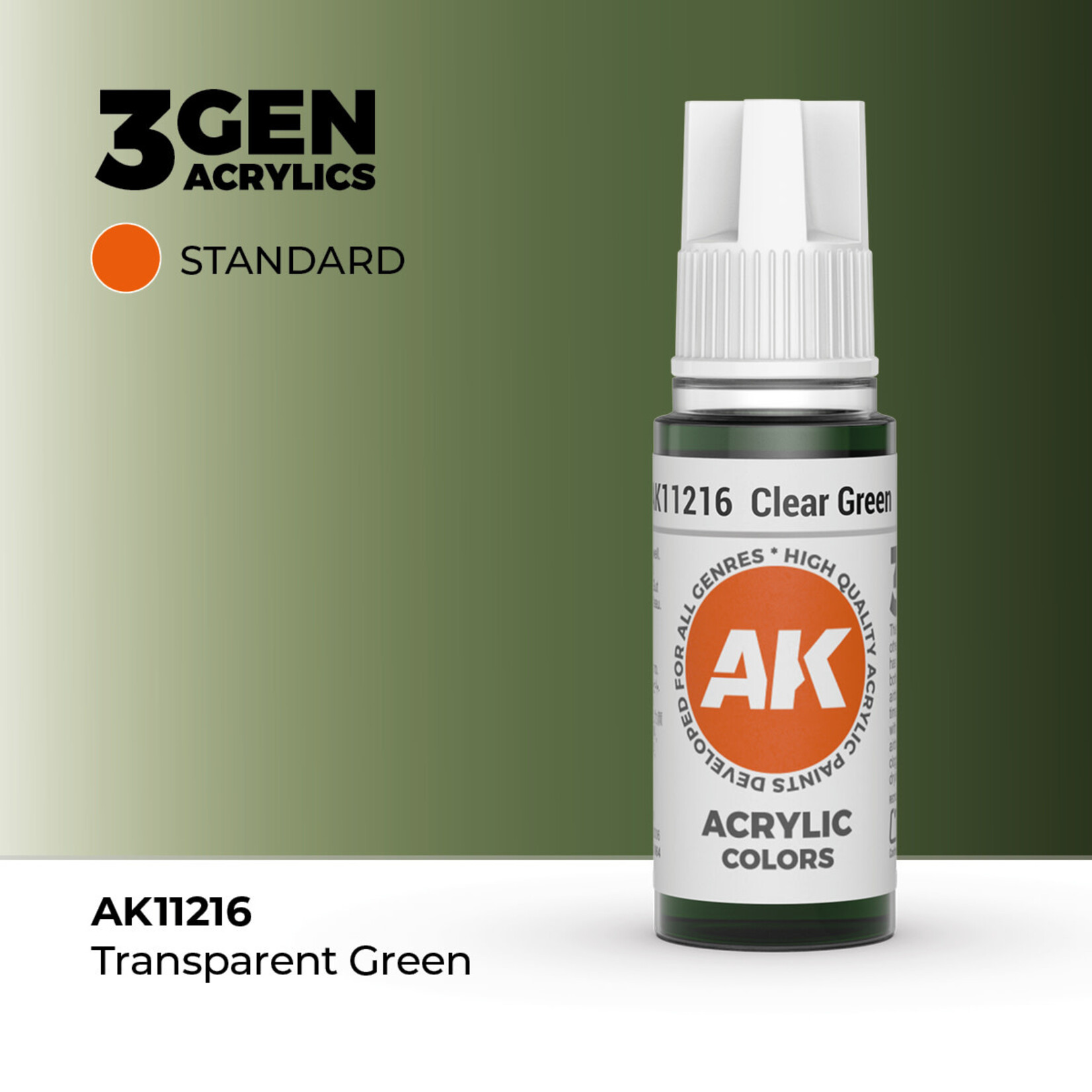AK Interactive AK Interactive: 3G - Clear Green 17ml - Standard