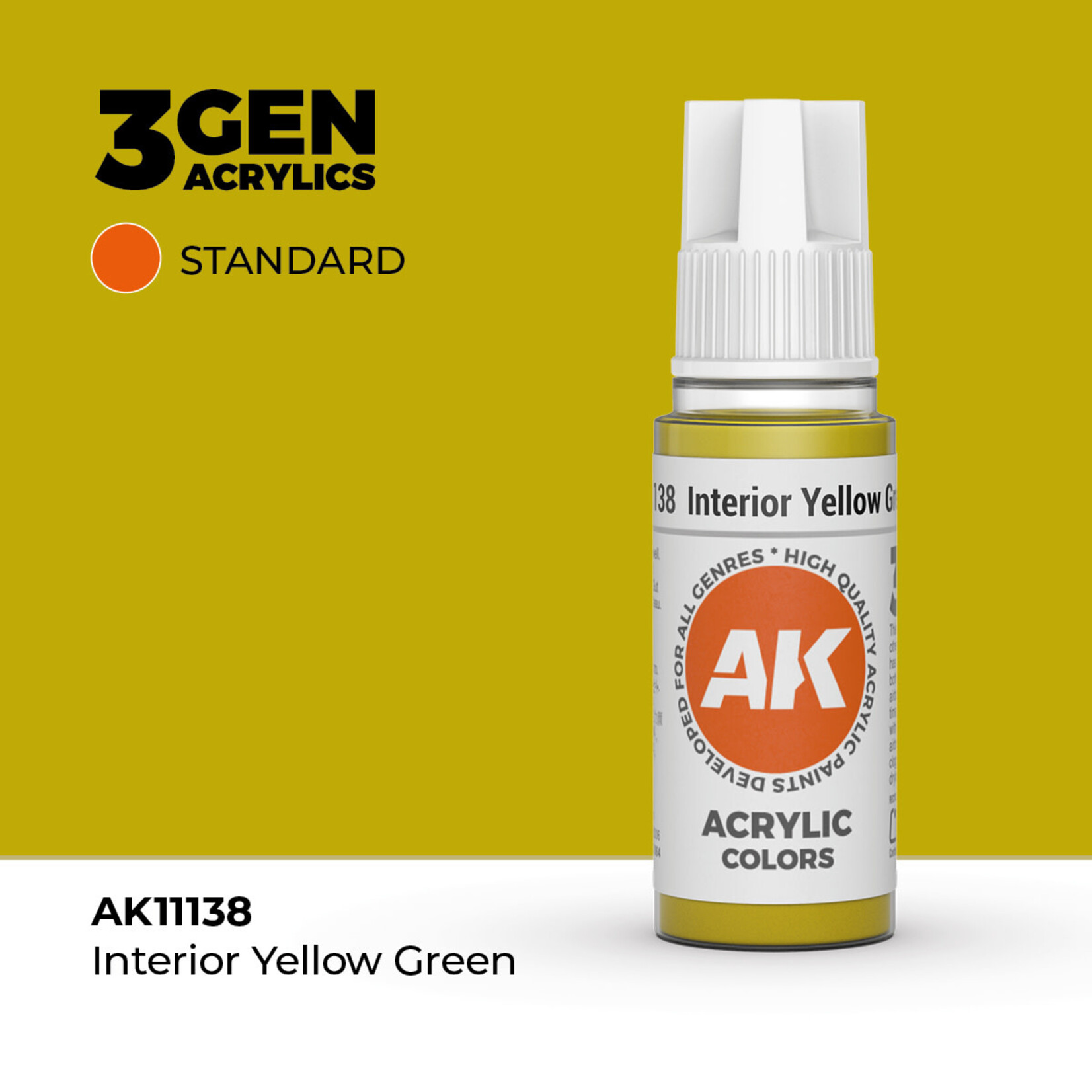 AK Interactive AK Interactive: 3G - Interior Yellow Green 17ml - Standard