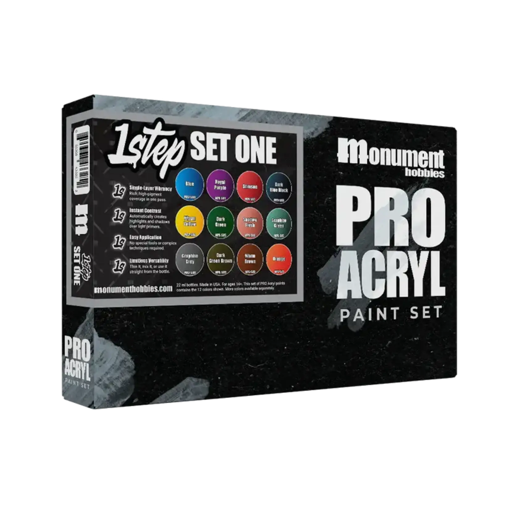 Monument Hobbies Pro Acryl: 1-Step - Paint Set 1