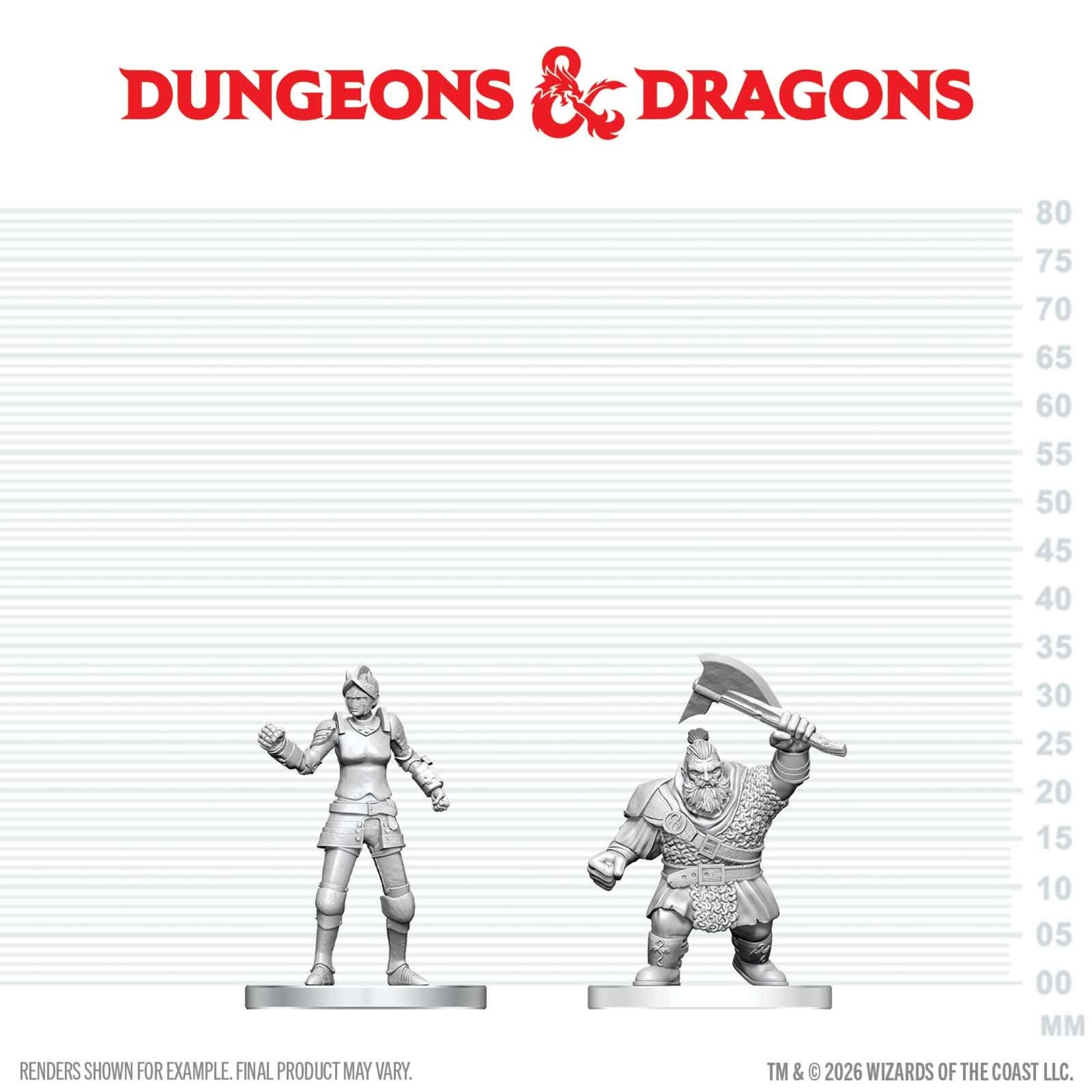 Wiz Kids Unpainted Miniatures: Cultist of Bane & Zhentilar Soldier - D&D - W29