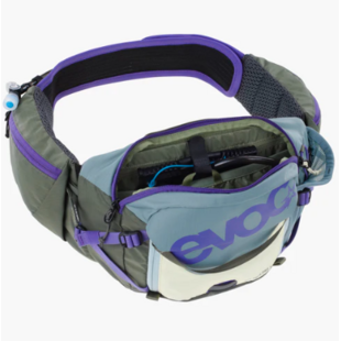 EVOC Hip Pack Pro 3 +1.5L Bladder, Steel/ Violet/ Dark Olive