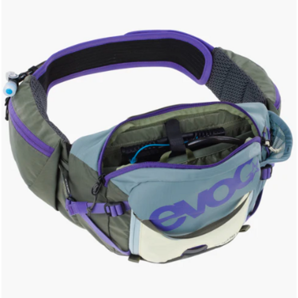 EVOC Hip Pack Pro 3 +1.5L Bladder, Steel/ Violet/ Dark Olive