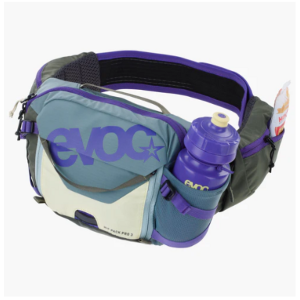 EVOC Hip Pack Pro 3 +1.5L Bladder, Steel/ Violet/ Dark Olive