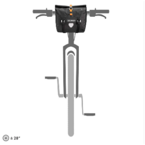 Ortlieb Handlebar Pack QR Bar Lock Dark Sand 1L
