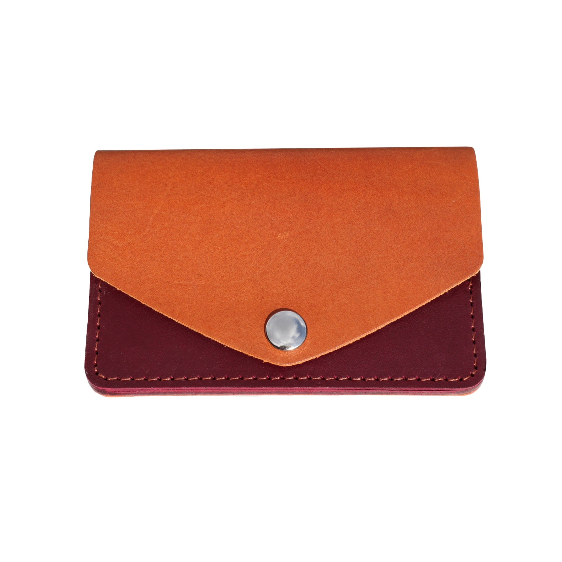 Hold Supply Co Hold Supply Co Red/Brown Leather Card Snap Wallet