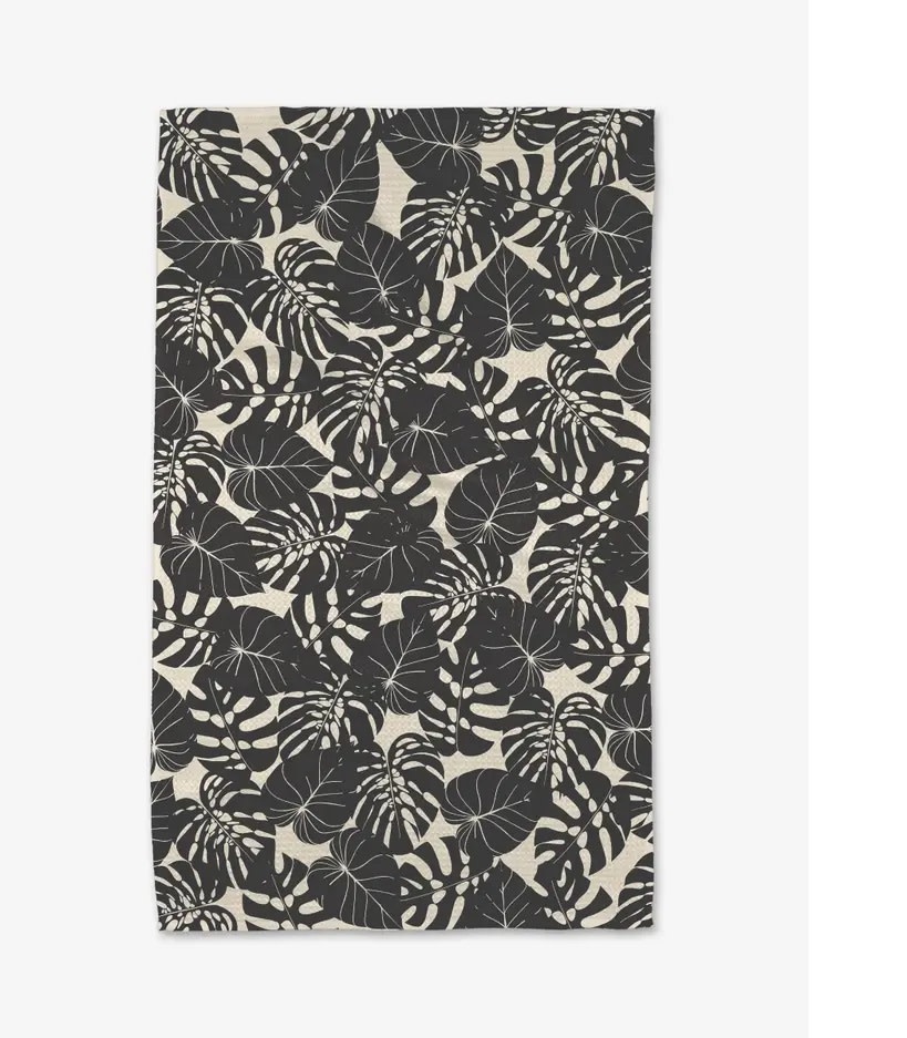 Geometry Geometry Neutral Leaves Tea Towel