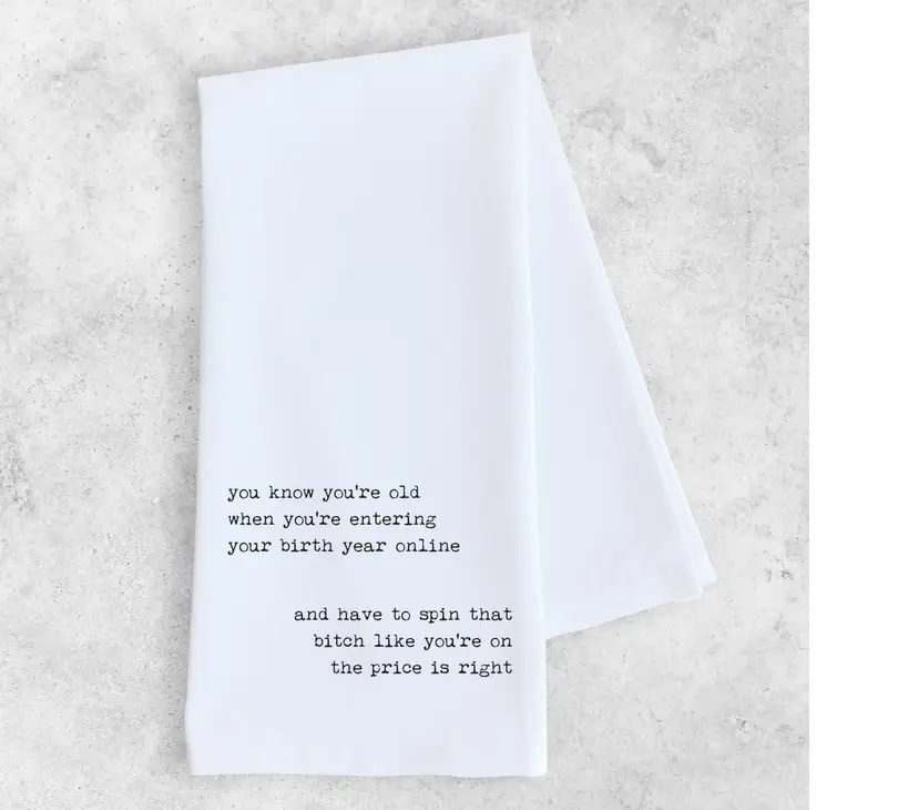 Dev D + Co Dev D + Co Entering Birth Year Tea Towel