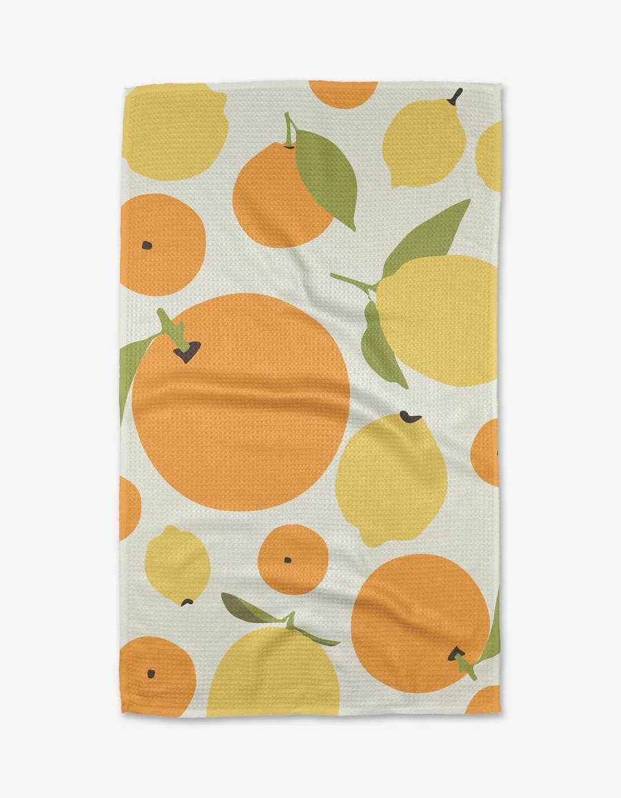 Geometry Geometry Sunny Lemons & Oranges Tea Towel