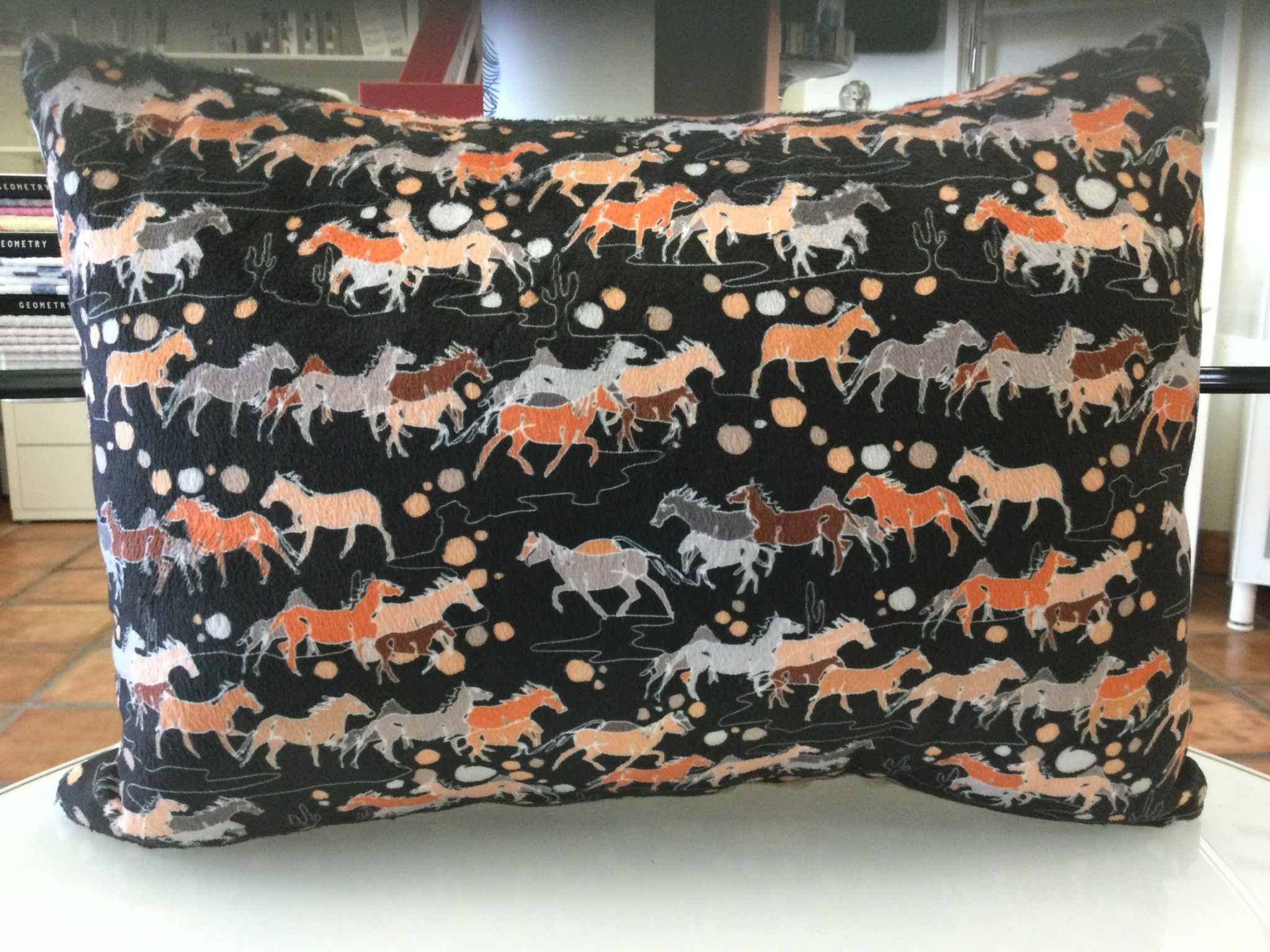 Snori Dori Design Snori Dori Designs Orange Horse Pillow