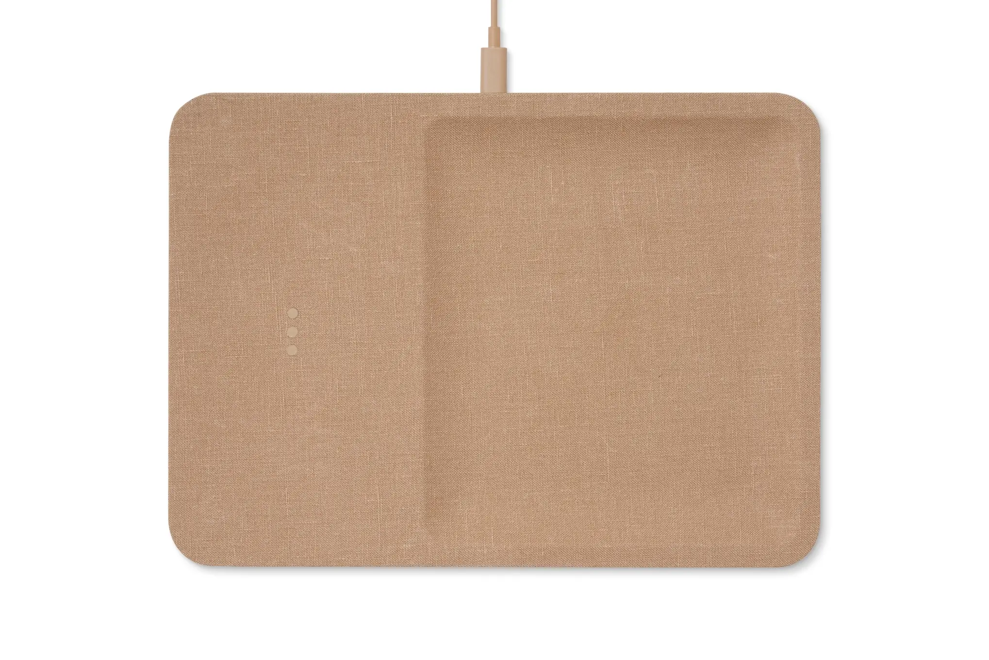 Courant Courant Catch:3 Linen Wireless Charge Valet Tray Camel