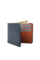 Mahe Tri Mahe Tri Bi-Fold Leather Wallet - Blue