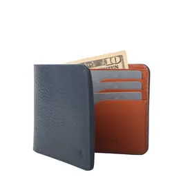Mahe Tri Mahe Tri Bi-Fold Leather Wallet - Blue