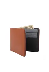 Mahe Tri Mahe Tri Bi-Fold Leather Wallet - Tan