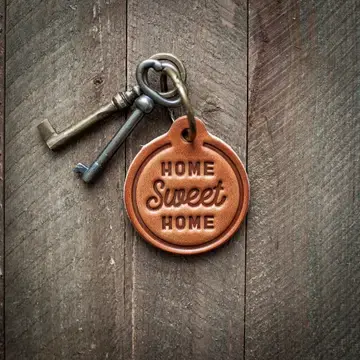 Sugarhouse Leather Sugarhouse Leather Home Sweet Home Leather Circle Keychain
